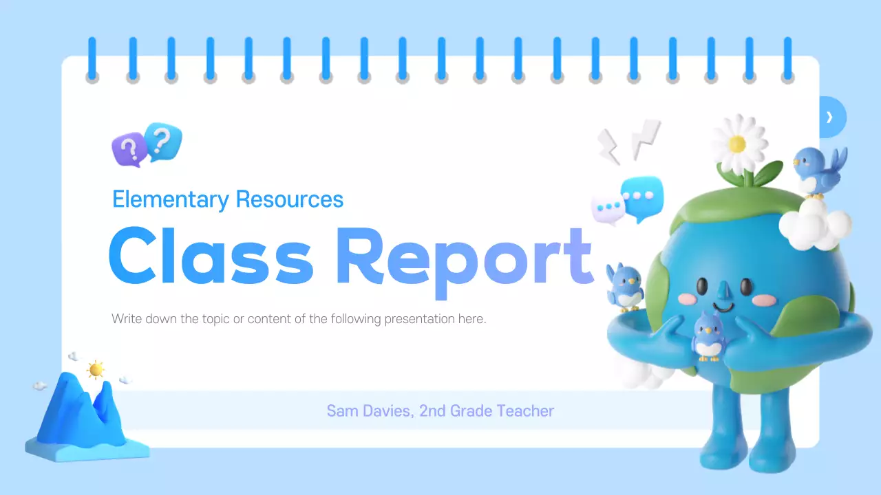 Blue Minimal Class Report Document Presentation