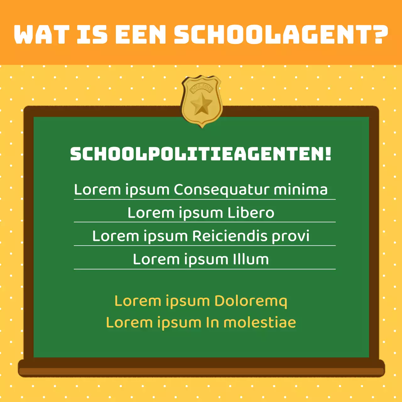 Een leuke gele en oranje campagne voor geweld op school