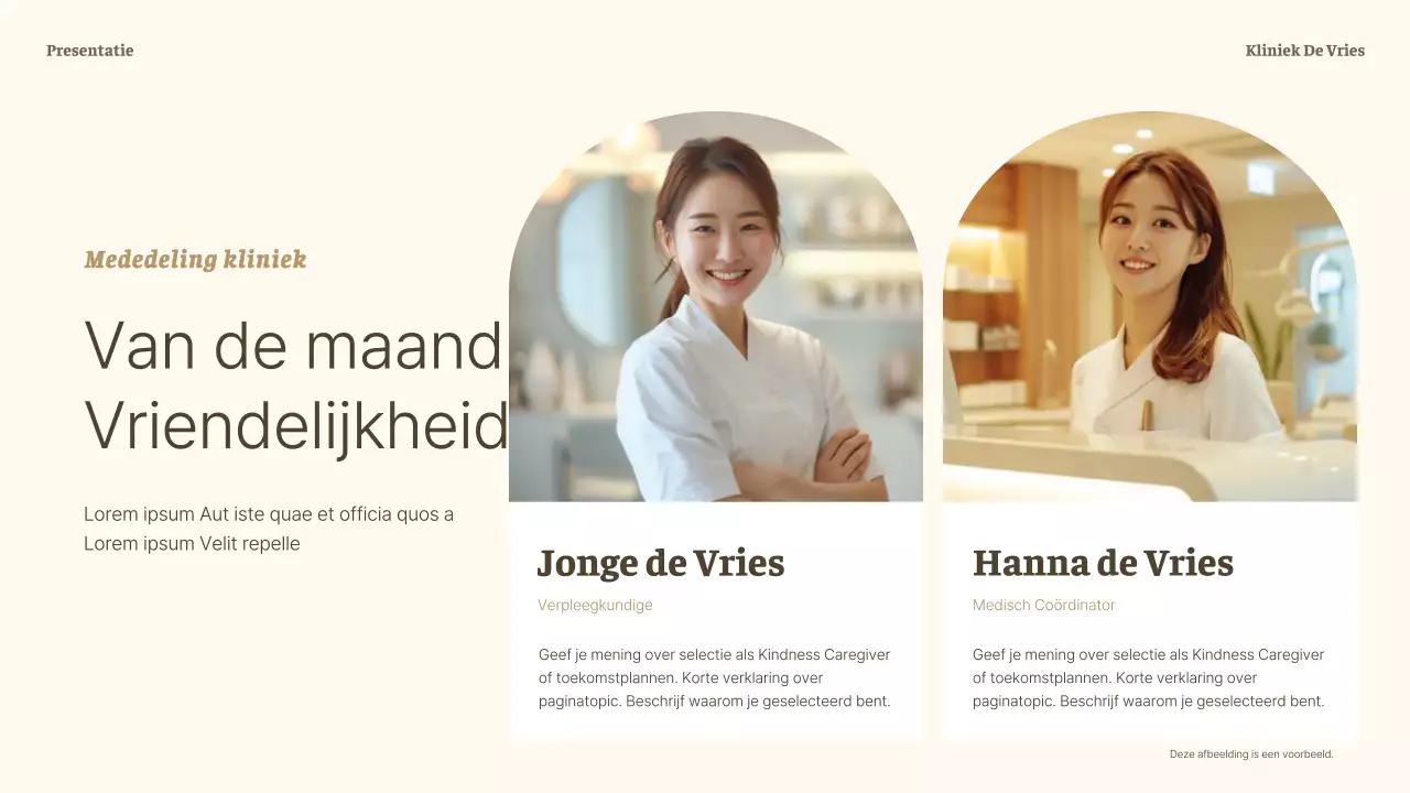 Aankondiging van een luxueuze dermatologische kliniek in bruin en beige