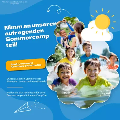 Blau und Weiß Charming Kids Summer Camp Werbeartikel