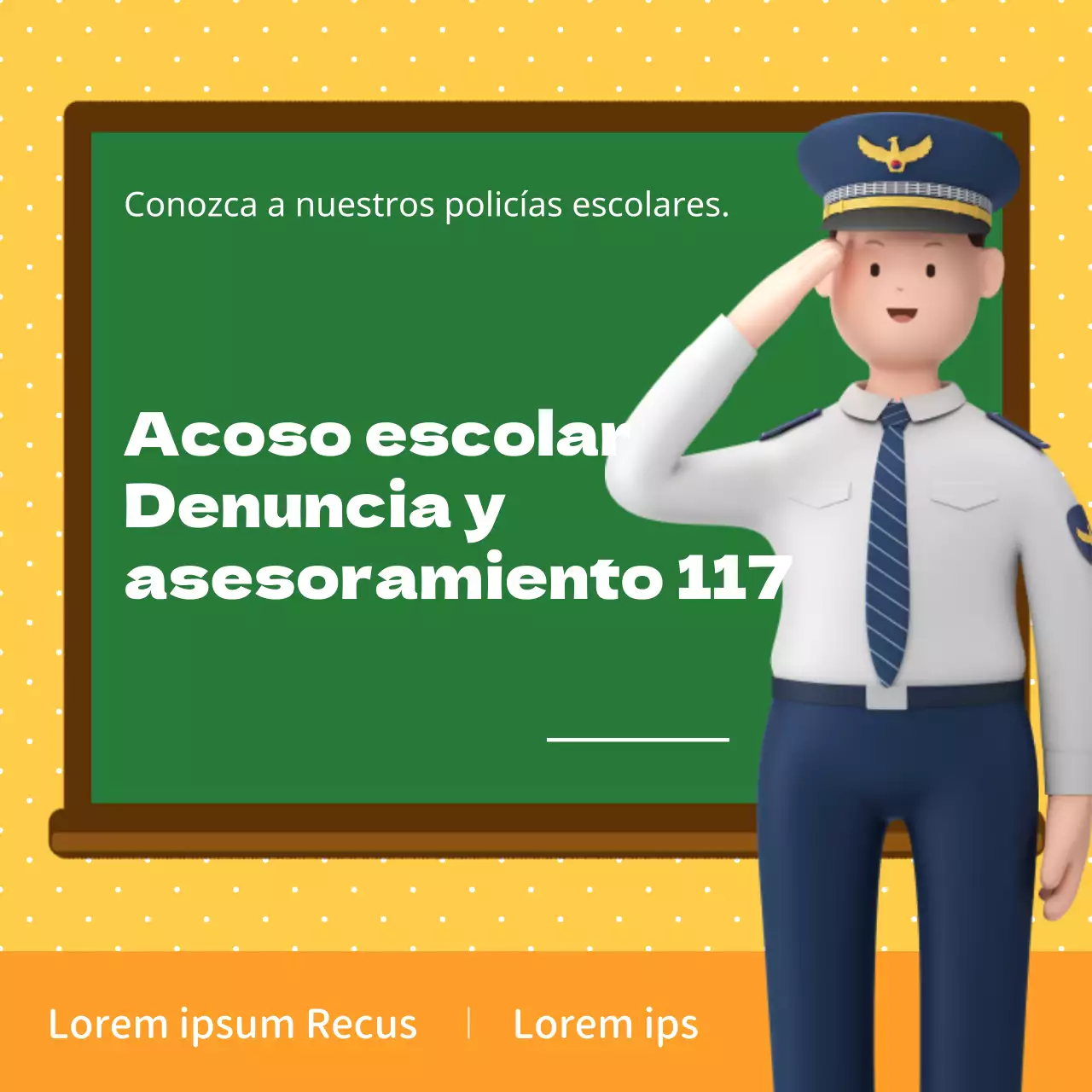 Una bonita campaña amarilla y naranja de asesoramiento sobre la violencia escolar