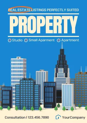 Blue Modern Property Promotion Poster