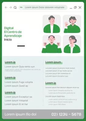 Un sencillo anuncio verde y negro para la contratación de un centro de aprendizaje digital