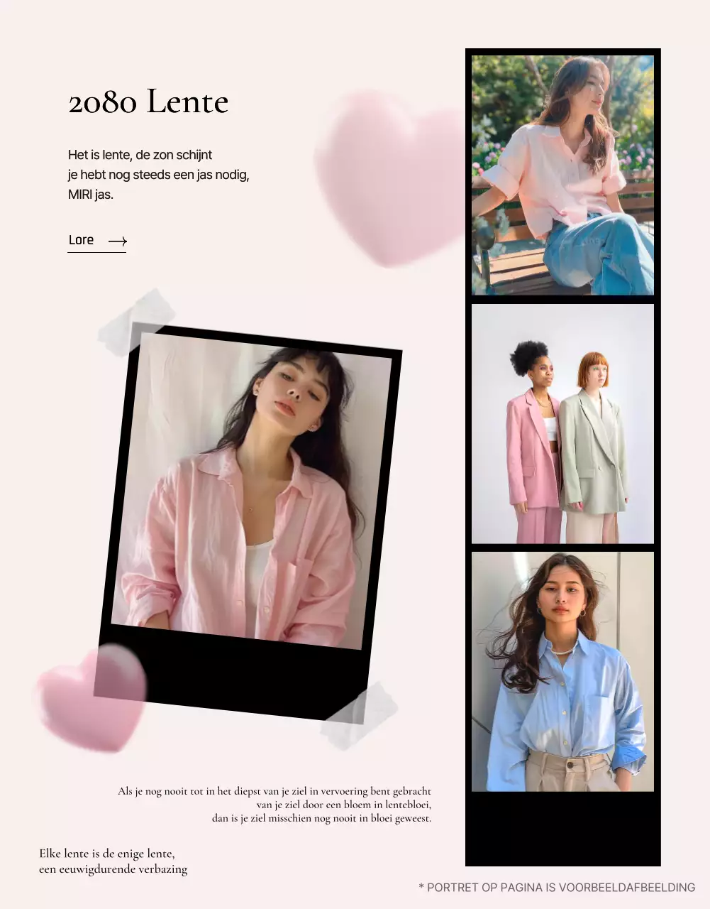 Promoot een kitscherige mode gedetailleerde lay-out in roze