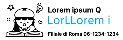 Design promozionale della scuola con illustrazione di un bambino che legge un libro