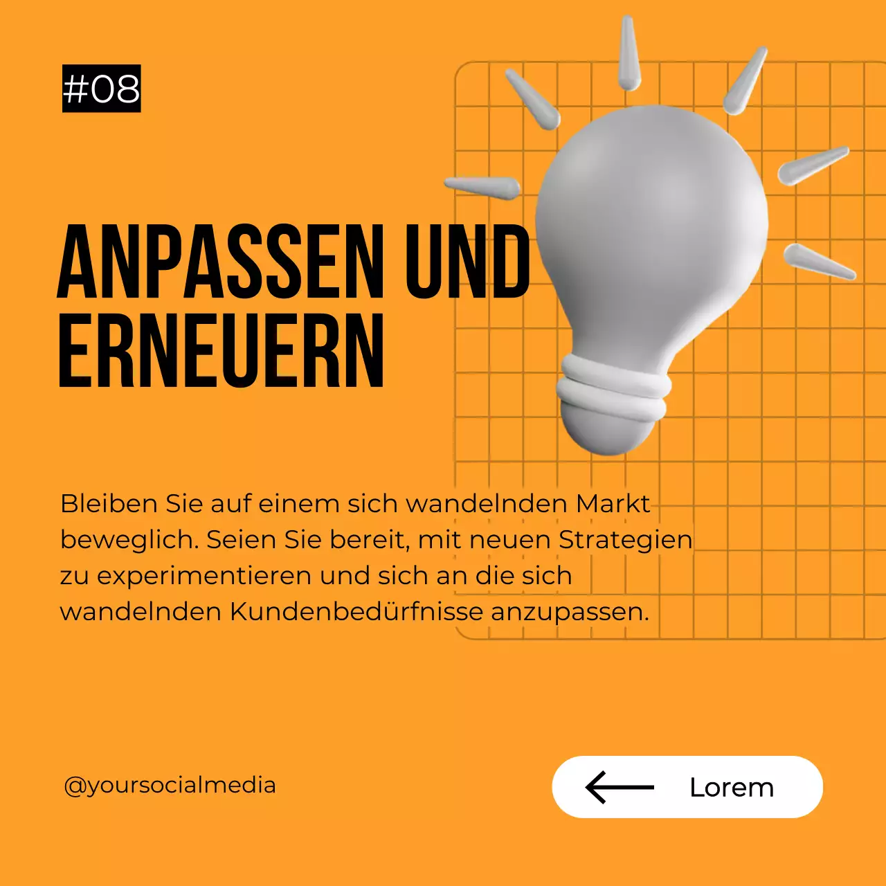 Orange-grauer Leitfaden für eine mutige Verkaufsstrategie für kleine Unternehmen