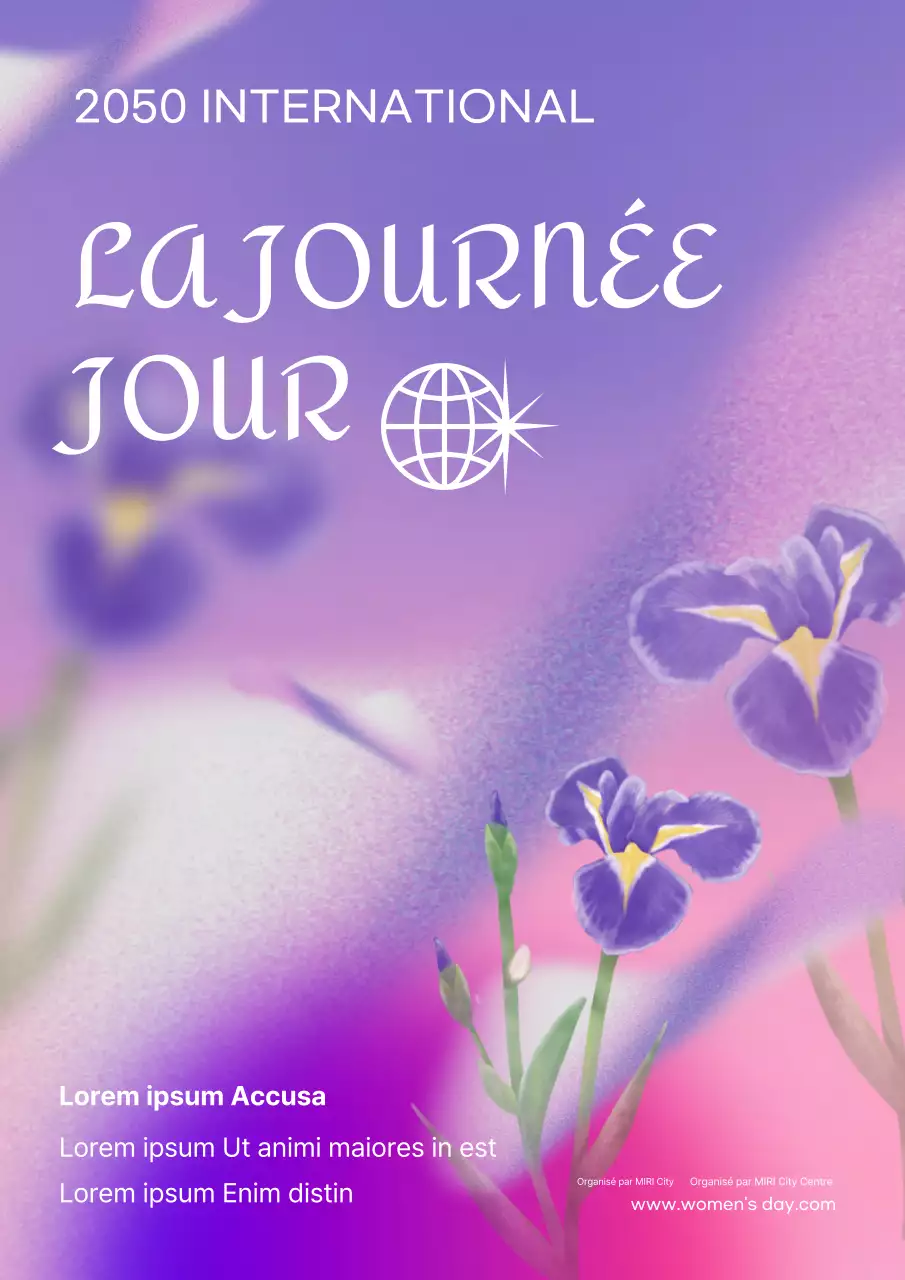 Promouvoir une célébration moderne de la Journée de la femme en rose et violet