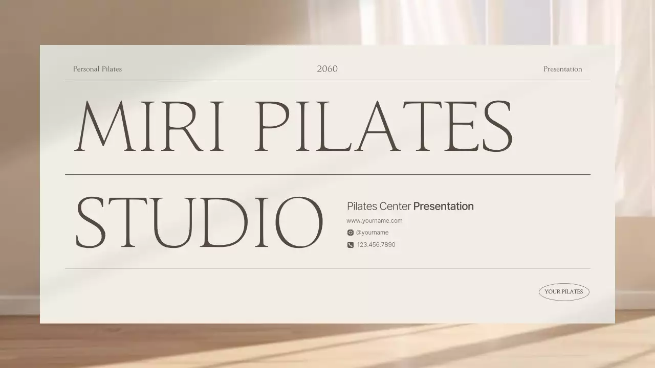 베이지 미니멀리스트 필라테스 프레젠테이션