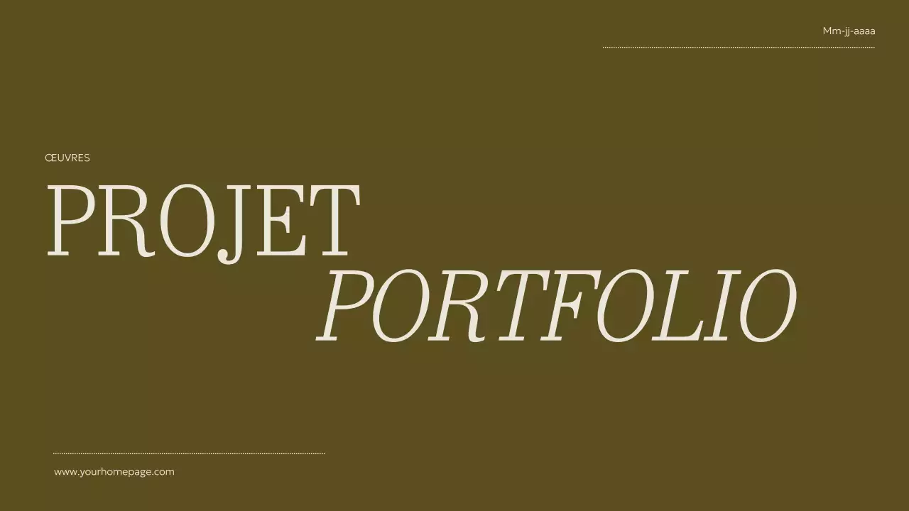 Matériel de portfolio créatif minimaliste beige et kaki