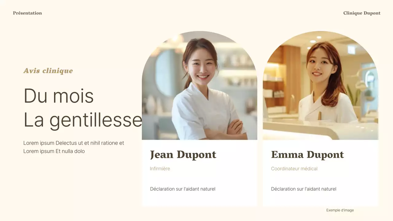 Annonce d'une clinique dermatologique de luxe dans les tons brun et beige