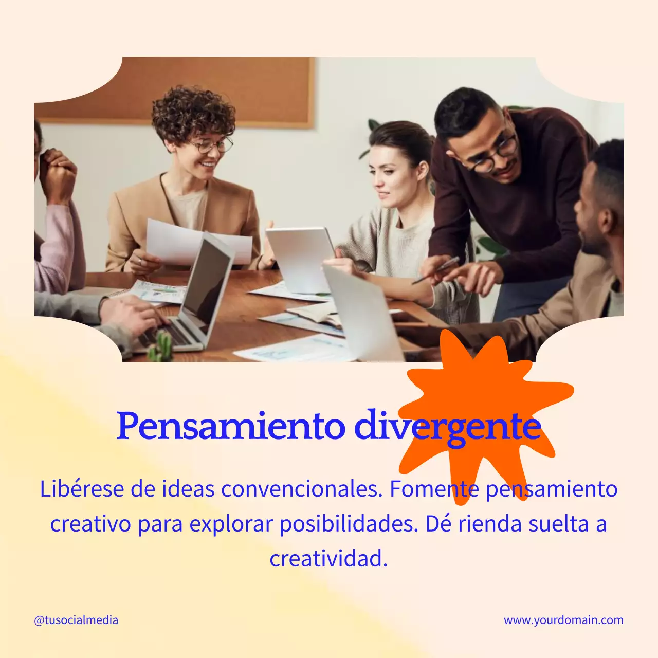 Naranja y azul Técnicas modernas de brainstorming Estrategias