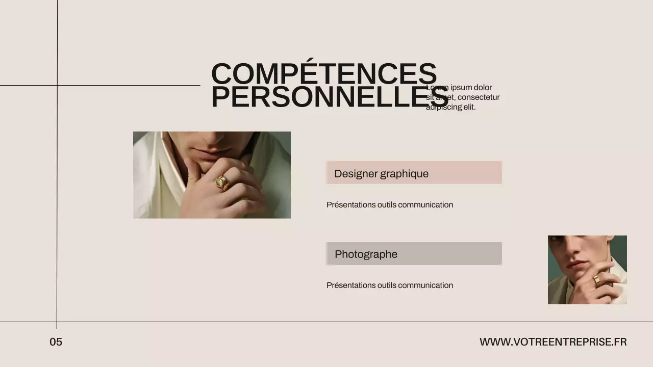 Portefeuille de design créatif minimaliste beige et noir