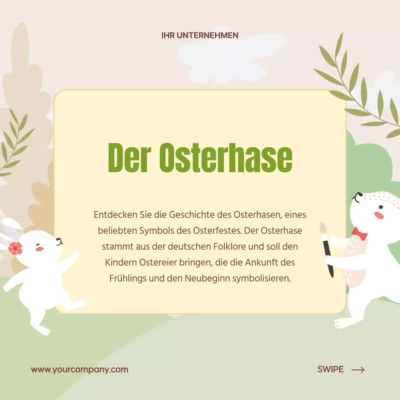 Beige und Grün Charmant Ostern Tag Origins Werbung