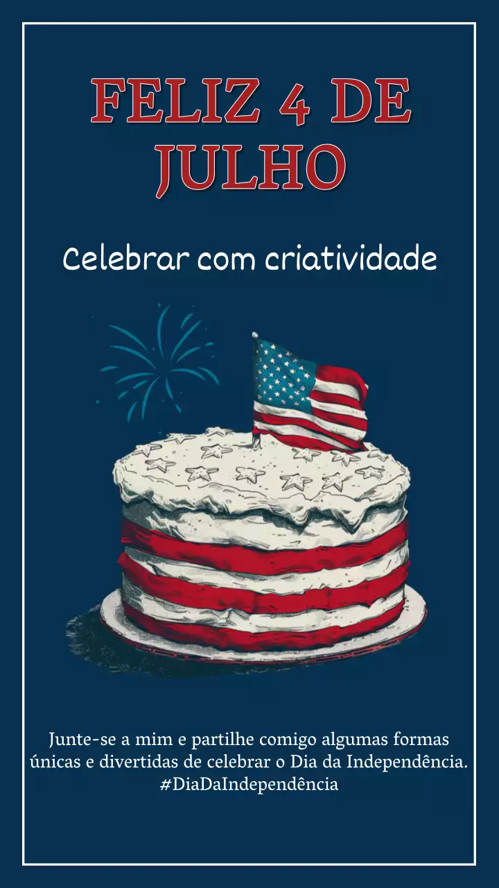 Campanha de eventos azul e vermelho retro para o 4 de julho