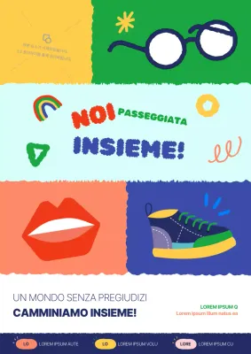 Promuovere la Giornata della disabilità con il blu e il verde kitsch