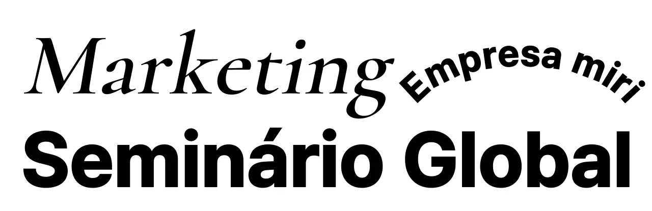 Seminário de marketing empresarial com conceito de tipografia preta