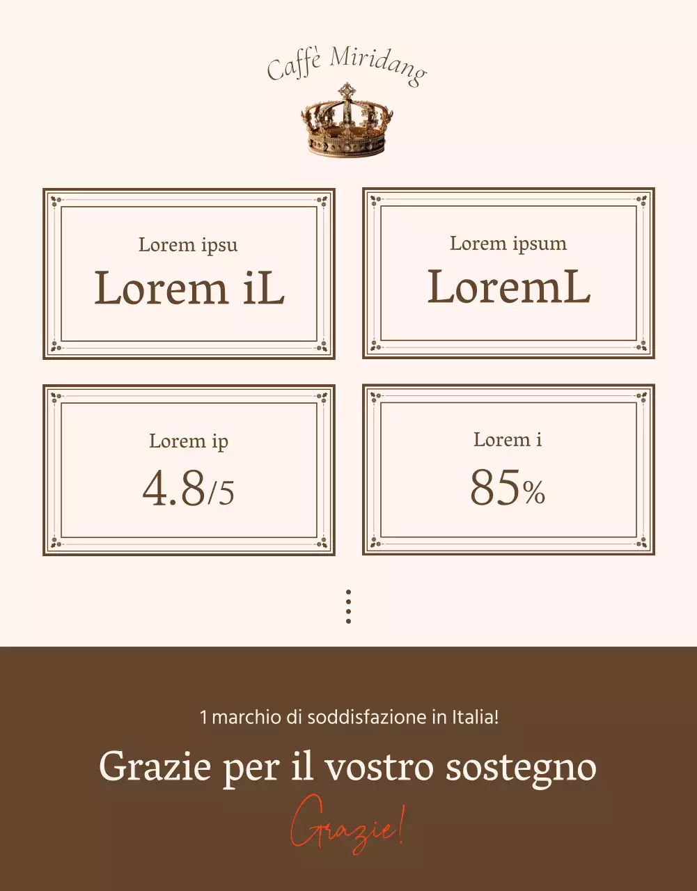 Pagina introduttiva o annuncio per pagine di dettaglio vintage in avorio e beige