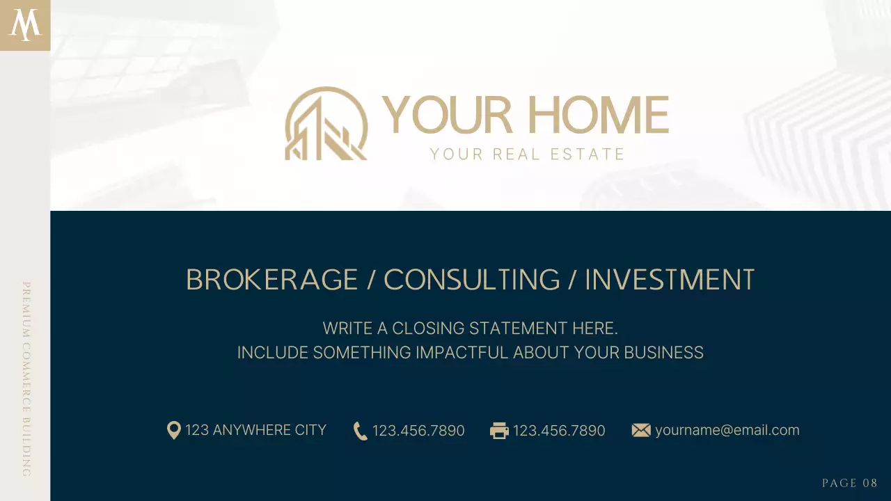 Navy Modern Real Estate Brochure Presentation