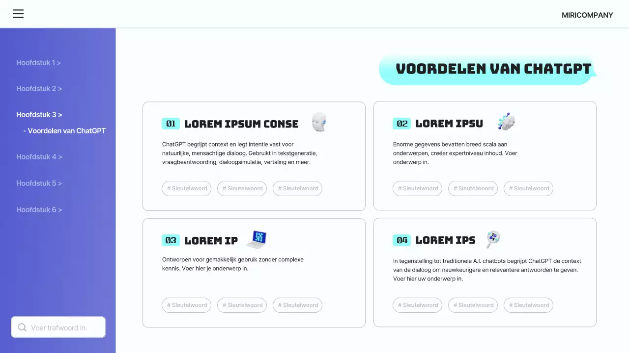Een eenvoudige blauwe en lichtblauwe introductie tot ChatGPT