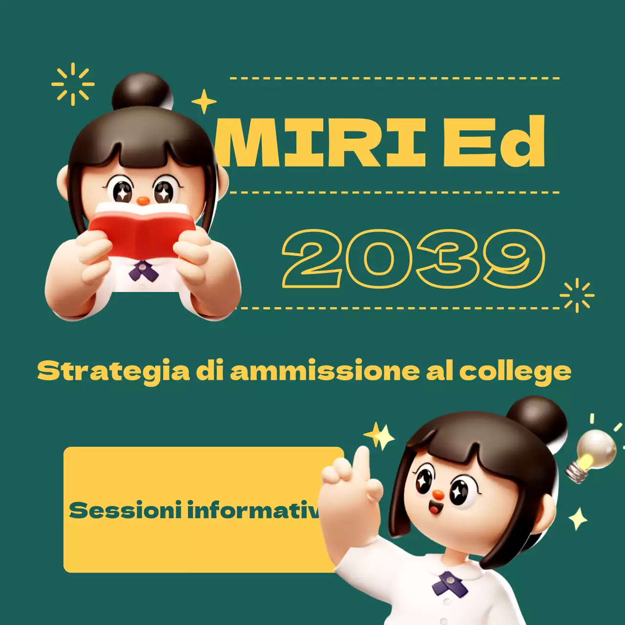 Promuovere una fiera delle ammissioni di tendenza in giallo e verde