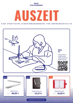 Rabatte auf modernes Briefpapier in Rot und Marineblau fördern