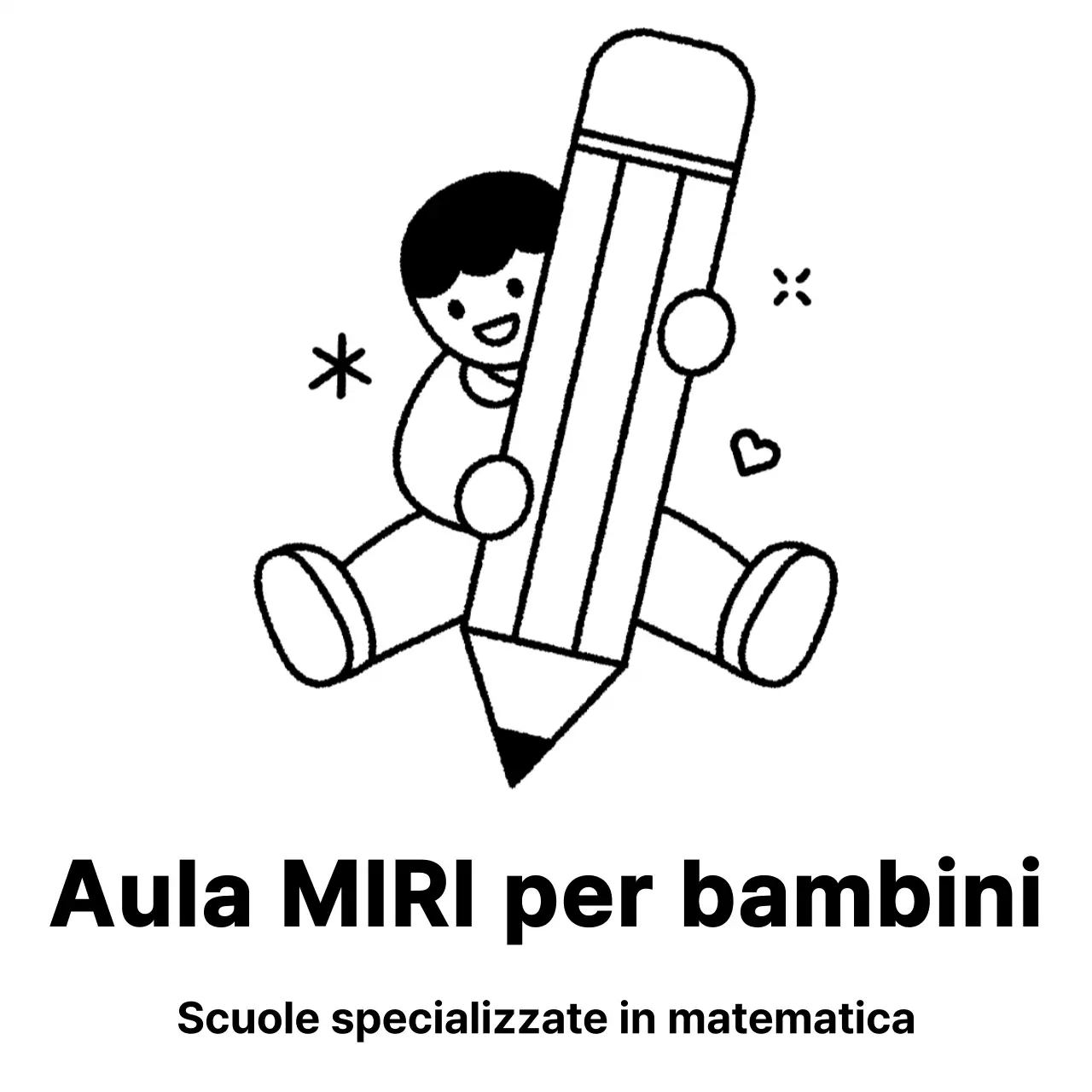 Design promozionale per un'accademia con un bambino che tiene in mano una matita