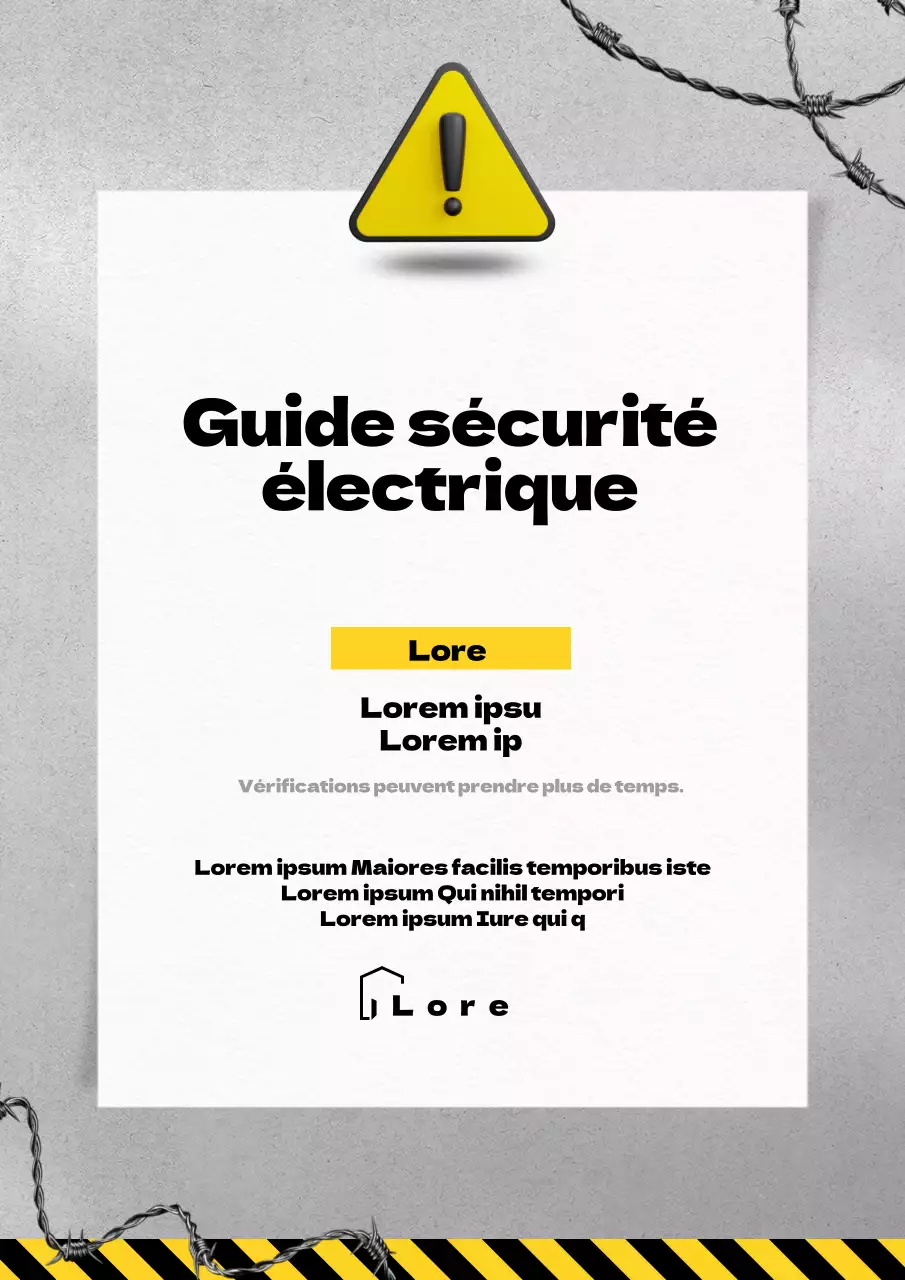 Avis d'inspection de sécurité électrique surligné en noir et jaune