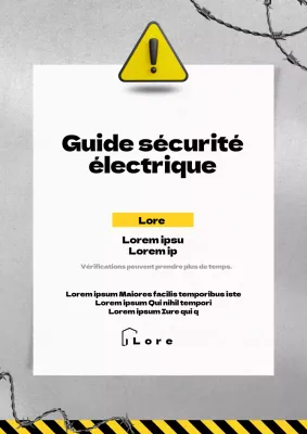 Avis d'inspection de sécurité électrique surligné en noir et jaune