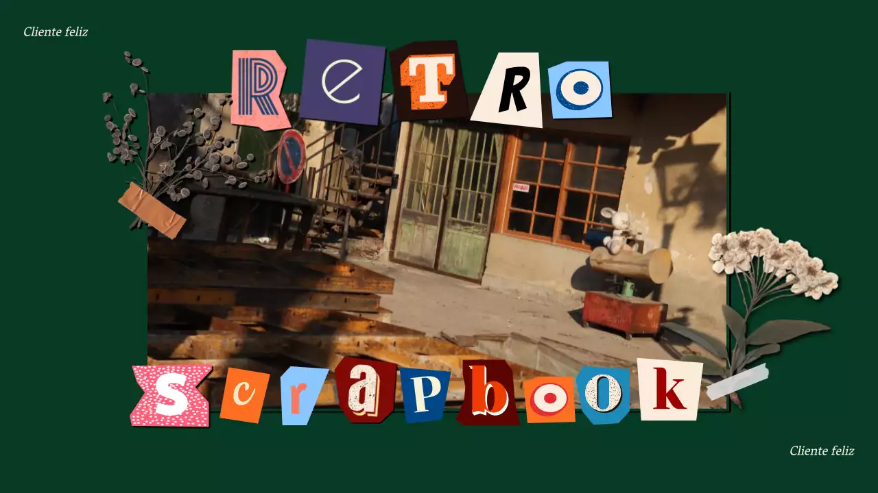 Recursos didácticos para scrapbooking retro verde e vermelho
