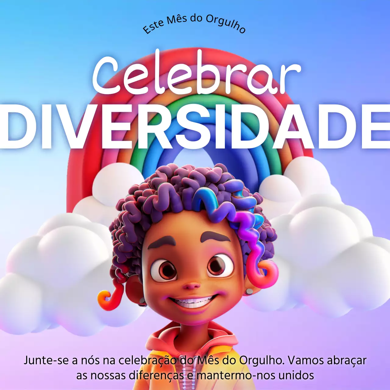 Promover um evento de Orgulho fantástico em cores néon