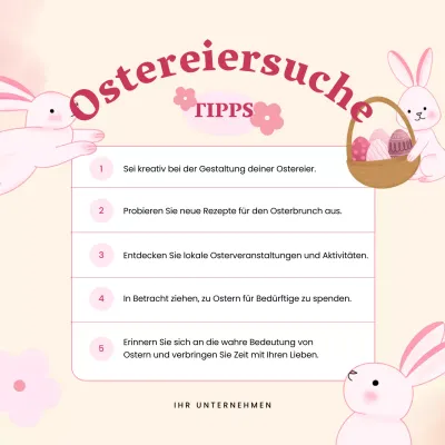 Pink White Simple Ostereiersuche Werbung