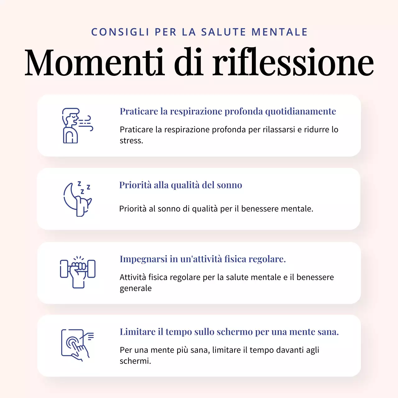 Avorio e blu Guida ai suggerimenti per la salute mentale minima
