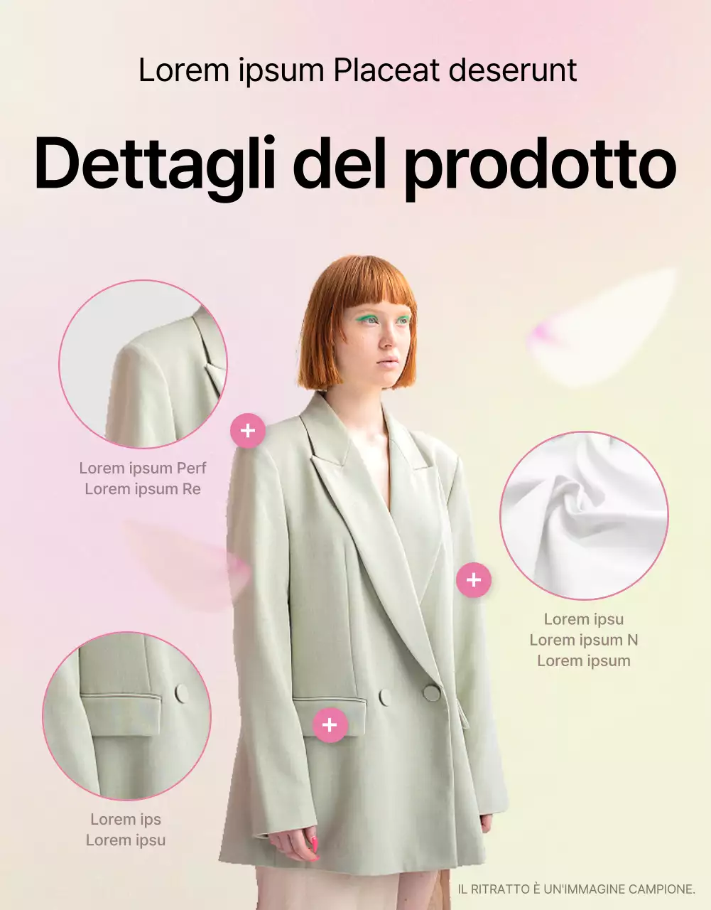 Moda kitsch in giallo e rosa Promuovere descrizioni dettagliate dei prodotti
