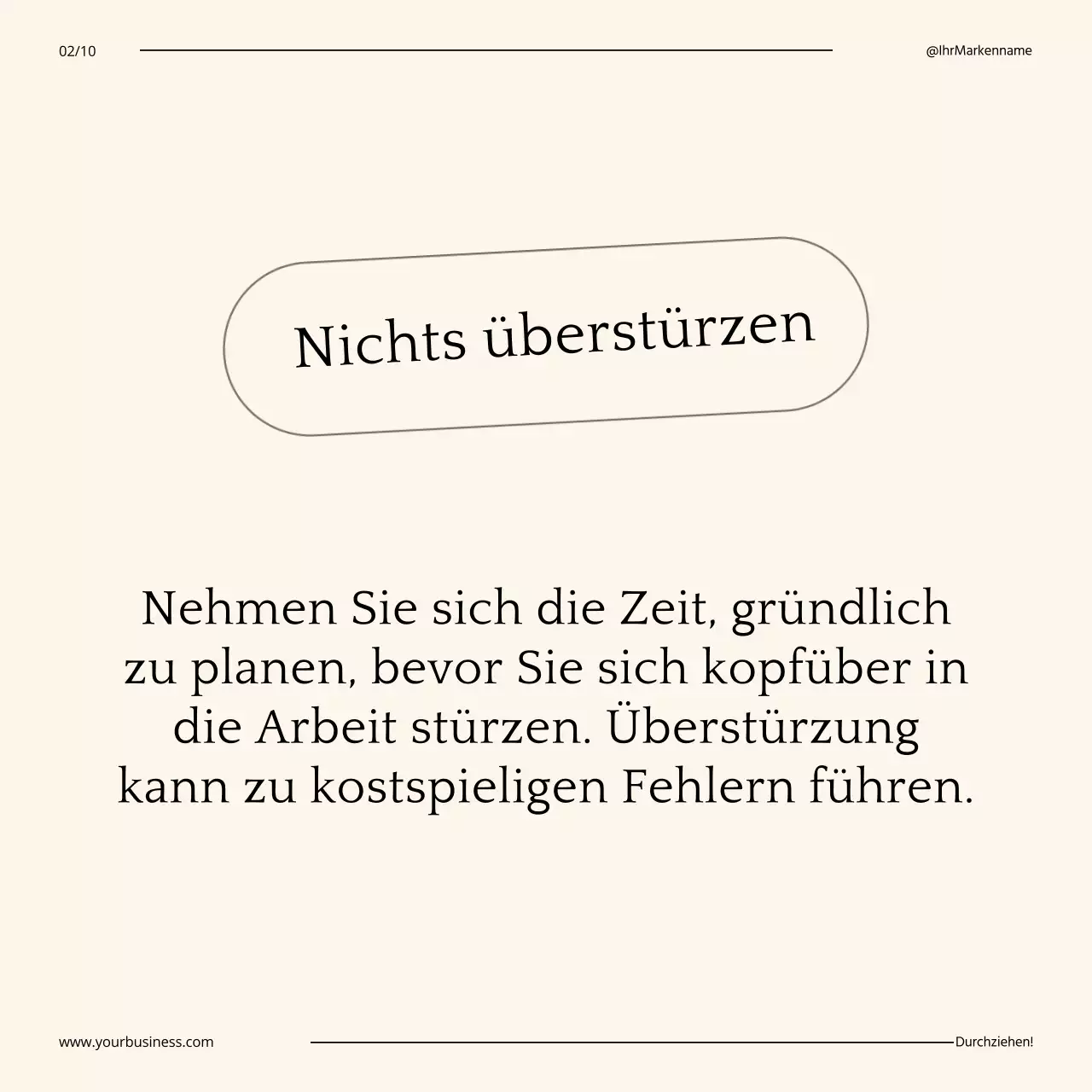 Beige und Schwarz Minimal Business Self-Growth Tips Guide