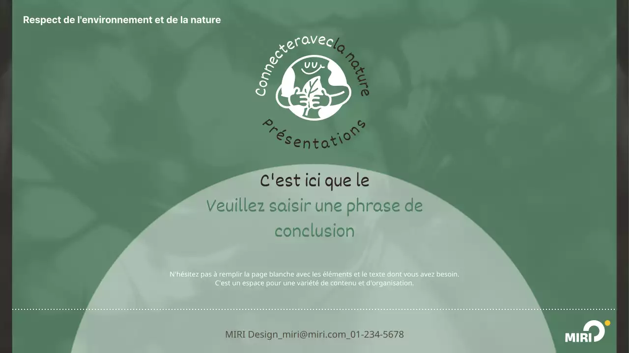 Promouvoir une nature verte, simple et respectueuse de l'environnement