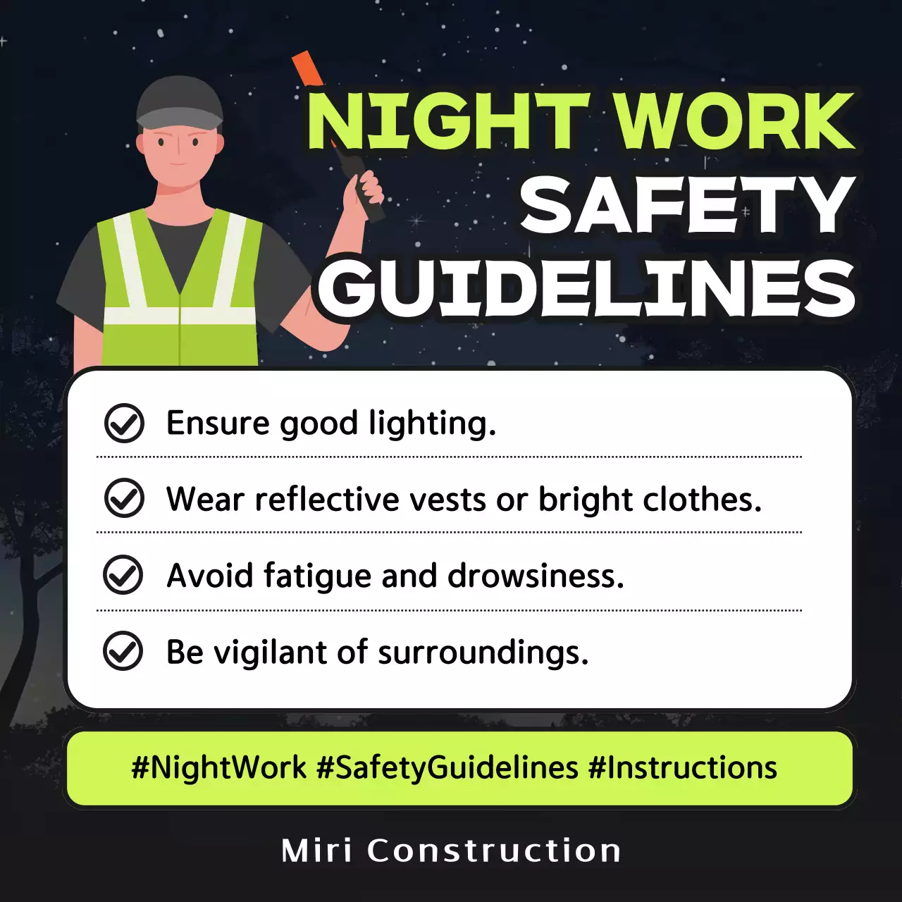 Green Modern Safety Guide 소셜 미디어 게시물