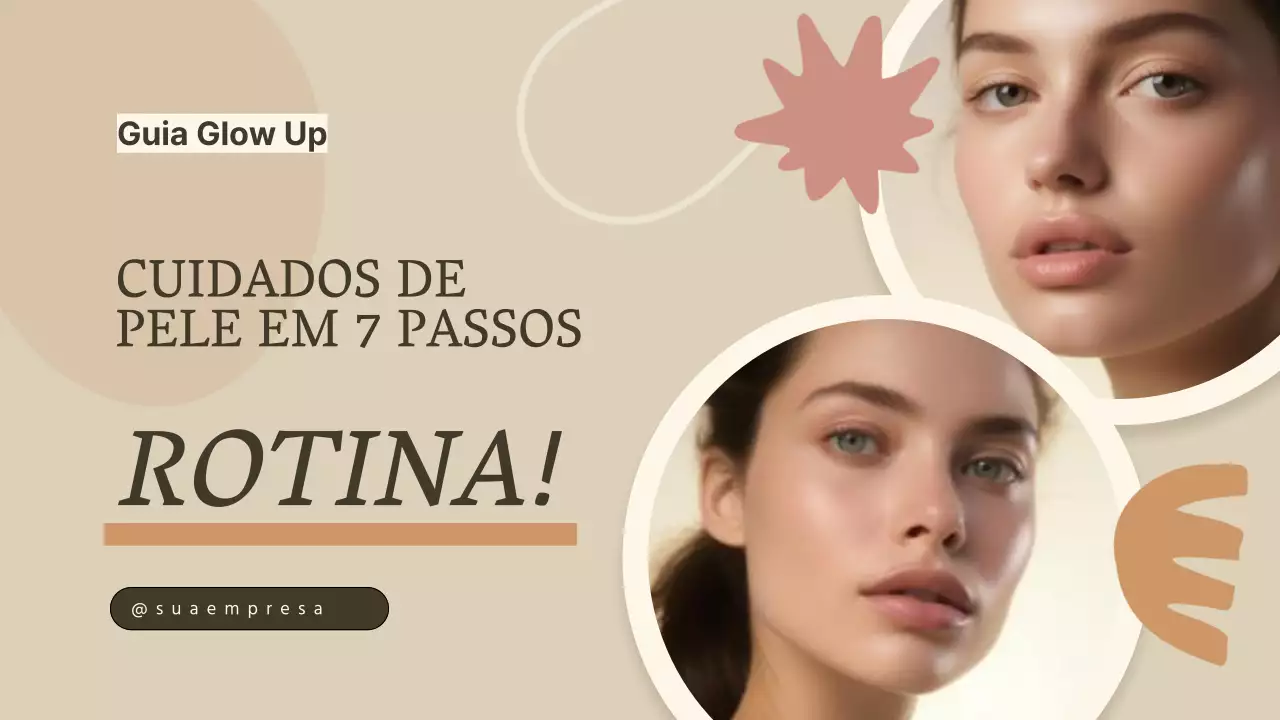 Guia simples de rotina de cuidados da pele bege e castanha
