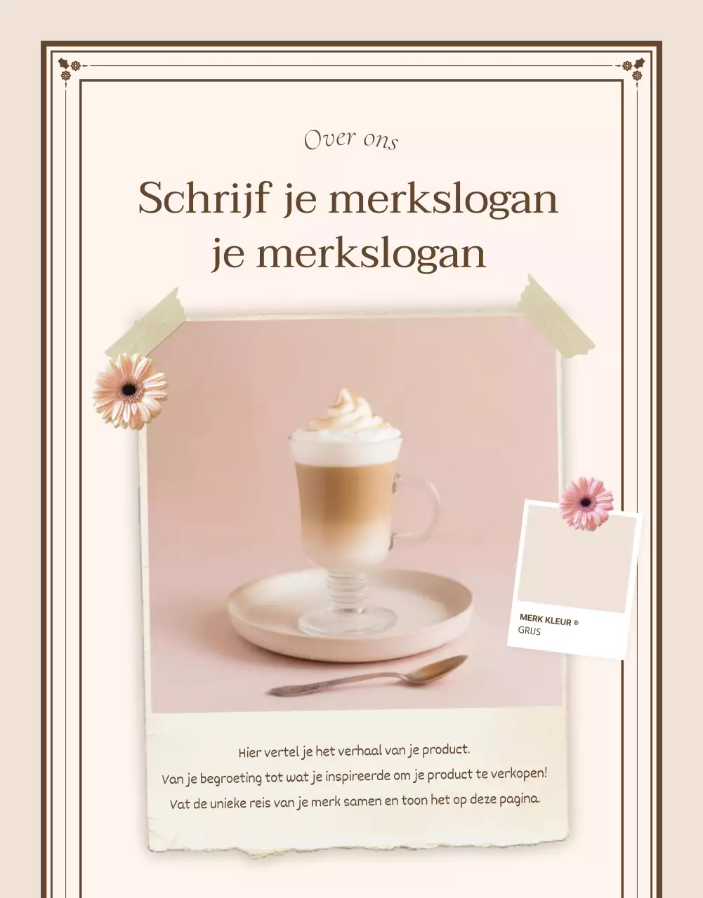 Intropagina of advertentie voor vintage detailpagina's in ivoor en beige