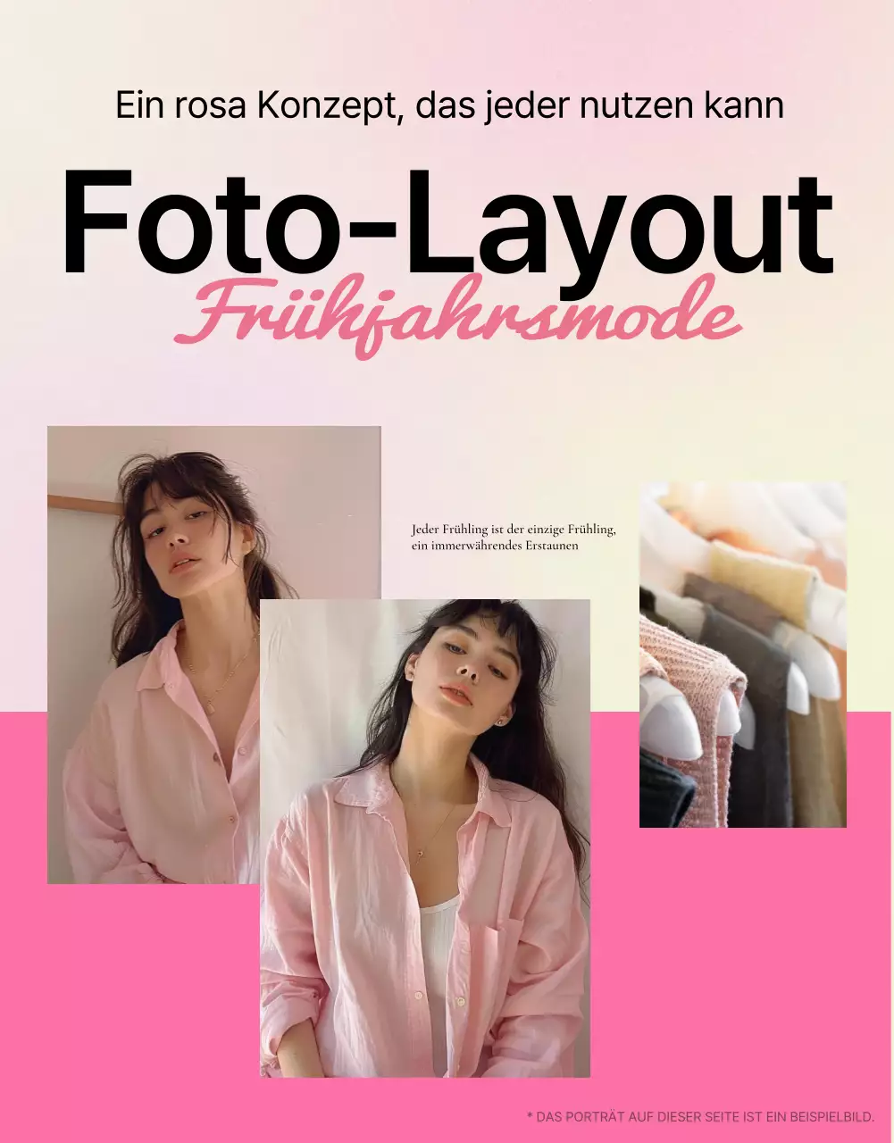 Förderung eines detaillierten Layouts für kitschige Mode in Rosa