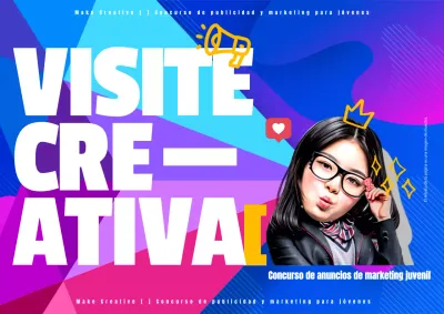 Promueva concursos publicitarios de moda en azul y fluorescente