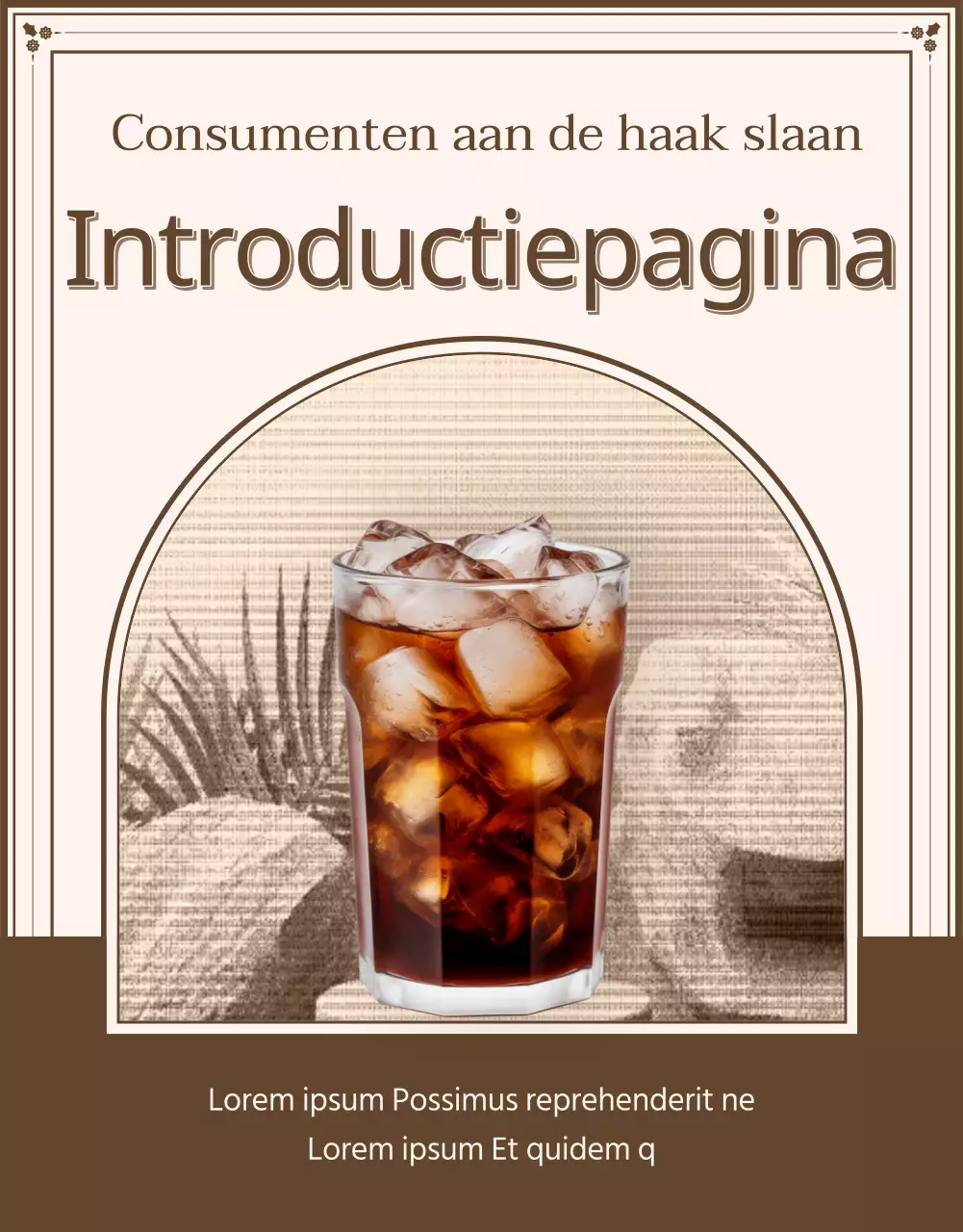 Intropagina of advertentie voor vintage detailpagina's in ivoor en beige