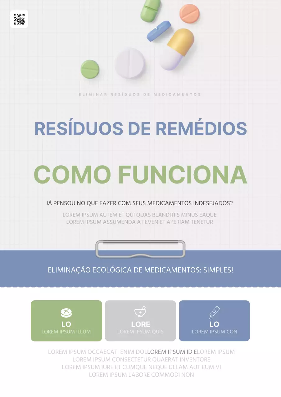 Um guia simples azul e caqui para a eliminação de resíduos de medicamentos
