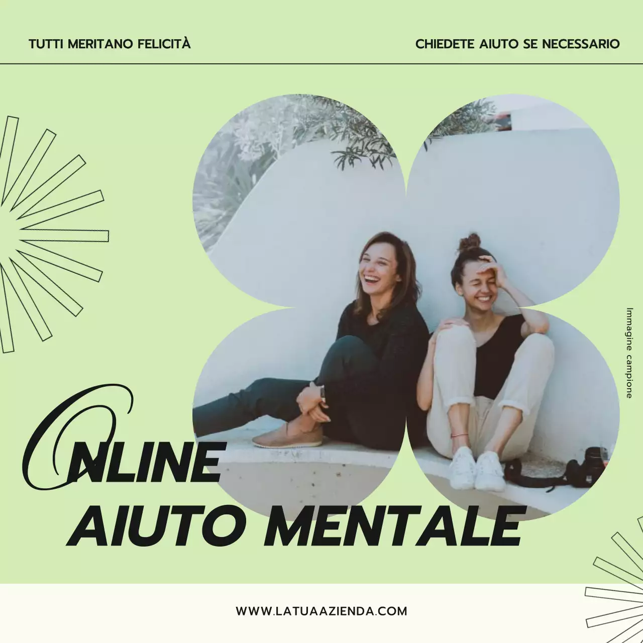 Campagna di sensibilizzazione sulla salute mentale di tendenza in lime e beige