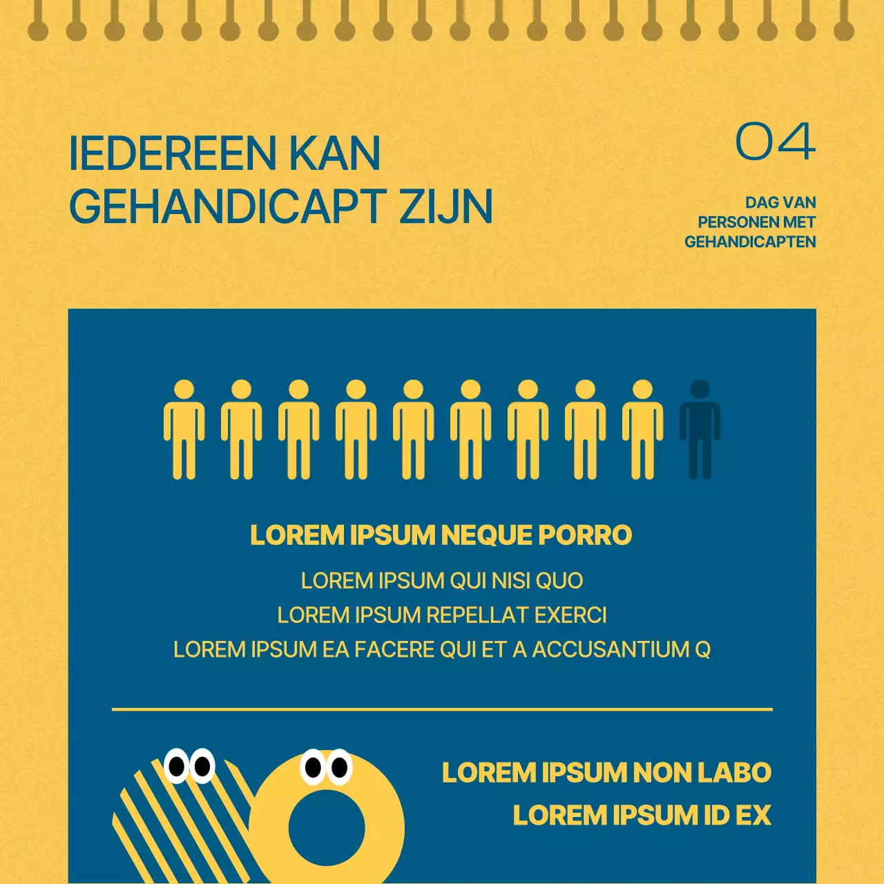 Geometrische Gehandicapten Dagpost in warm roze en geel