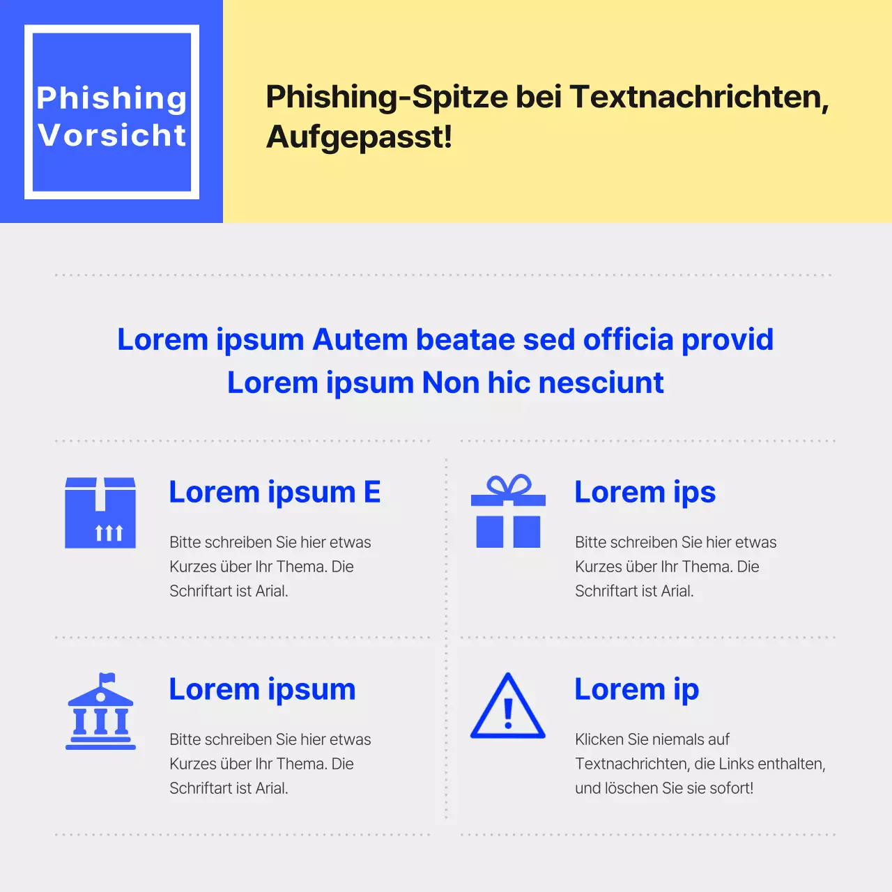 Förderung eines einfachen blau-gelben Polizei-Newsletters