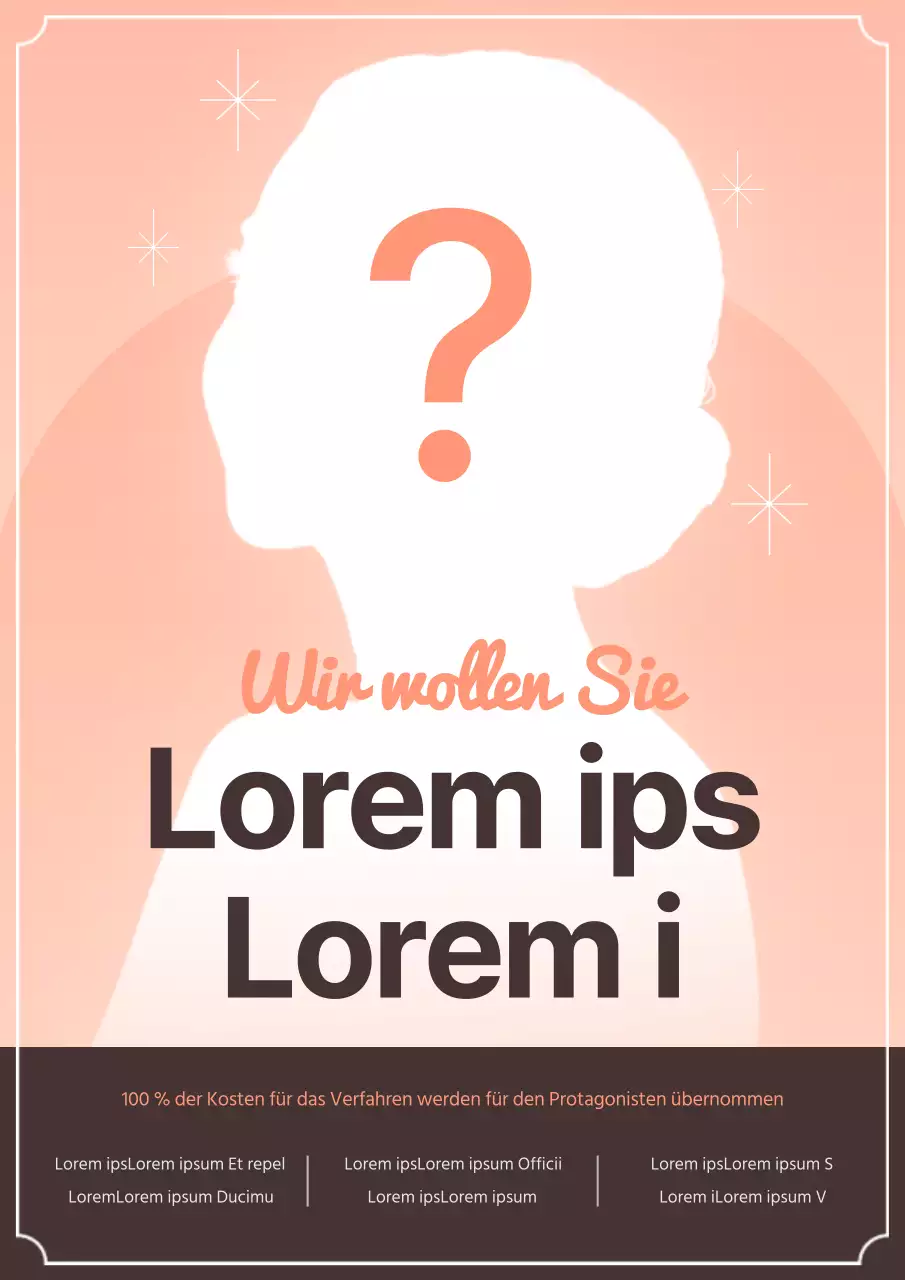 Luxuriöses plastisch-chirurgisches Modell - Rekrutierungsanzeige in Pink und Orange