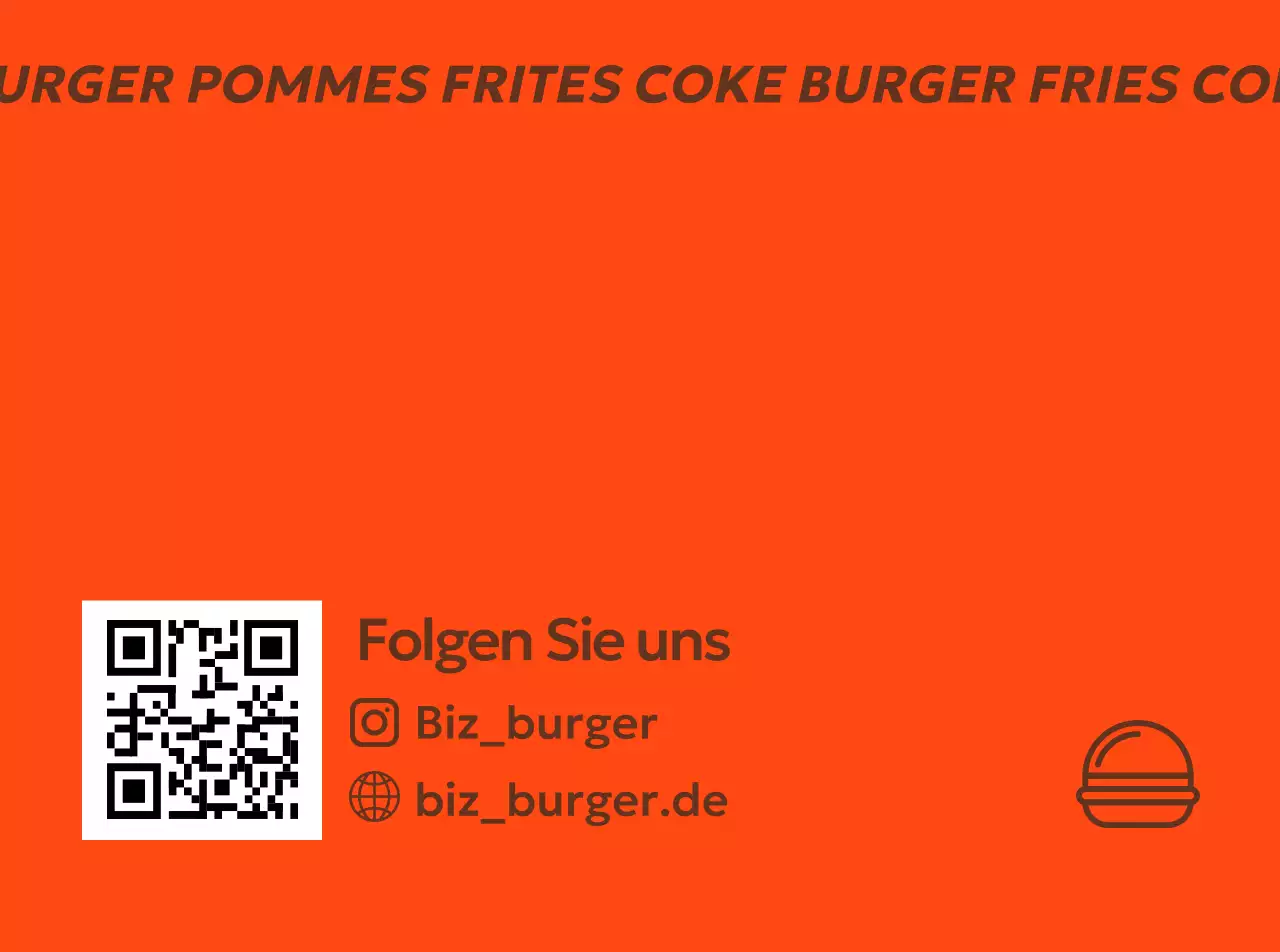 Orange Hintergrund braunen Text Burger Förderung