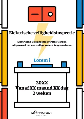 Eenvoudige mededeling over elektrische veiligheid in wit en oranje