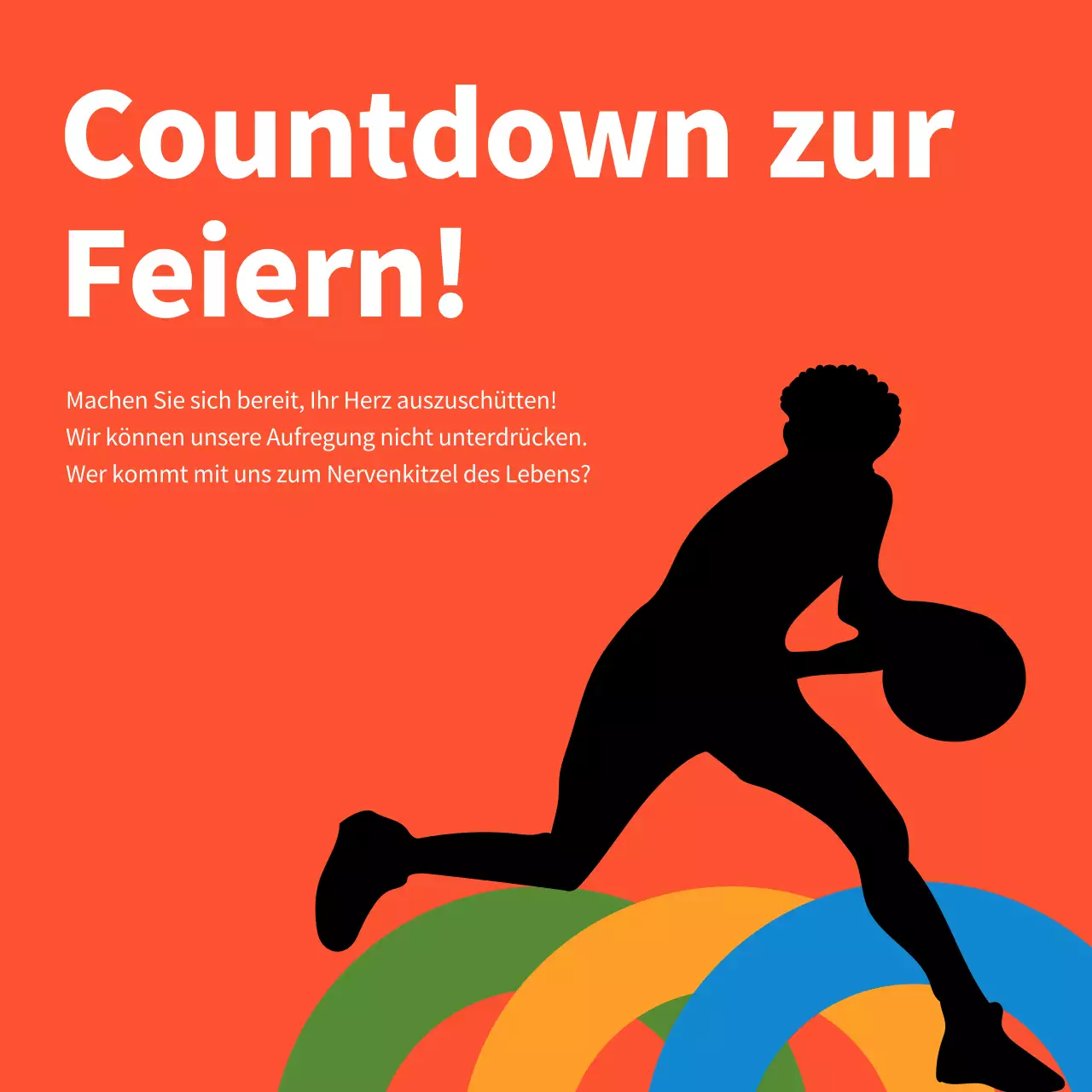 Moderne Sport Promotion Vorlage in Orange und Blau