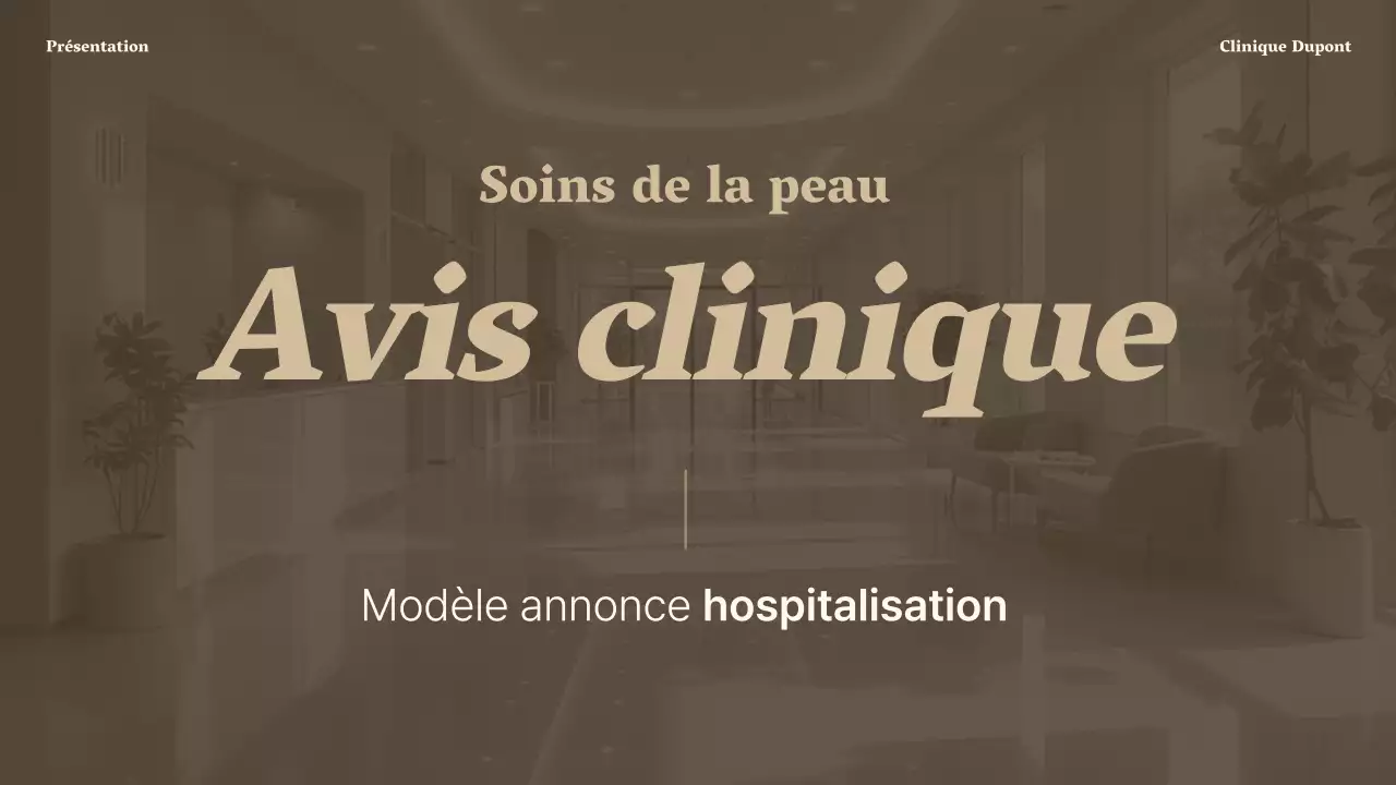 Annonce d'une clinique dermatologique de luxe dans les tons brun et beige